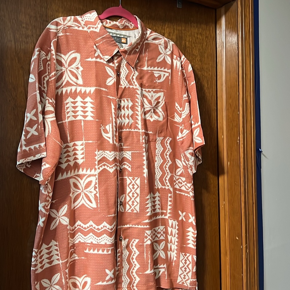 Quick Silver Hawaiian Shirt in  Earthtone Burnt Sena